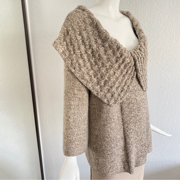 Nordstrom Tan cashmere Sweater with Textured Collar - Picture 8 of 11